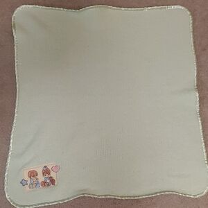 Precious Moments soft green baby blanket